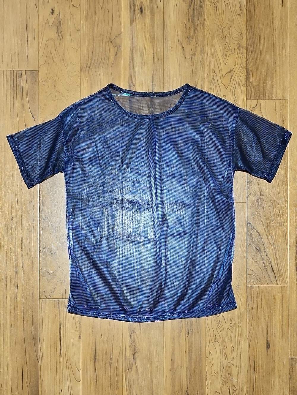 Sheer Metallic Mesh Top